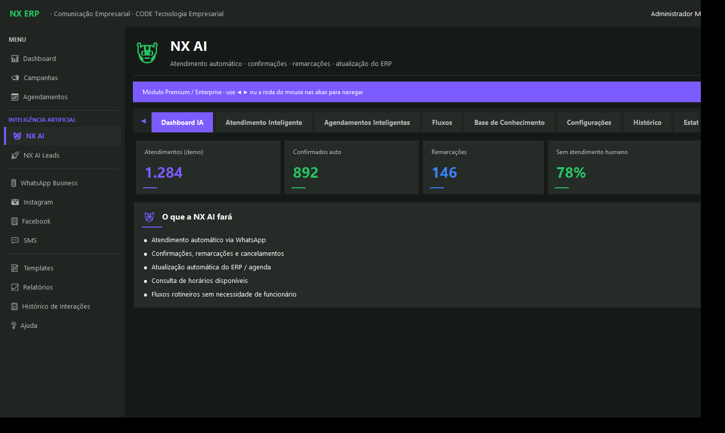 NX ERP — comunicação e campanhas